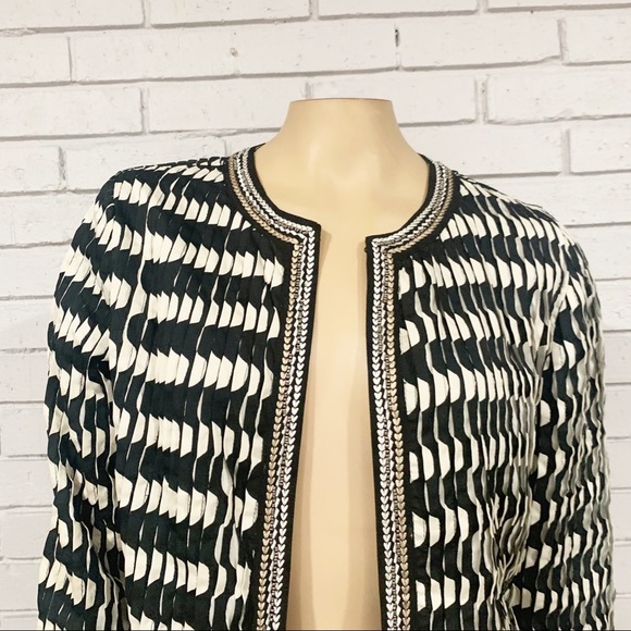 Chico’s Travelers Pleated Open Front Blazer - Picture 2 of 11